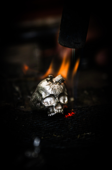 fire jewelry skull sterling silver925 ring